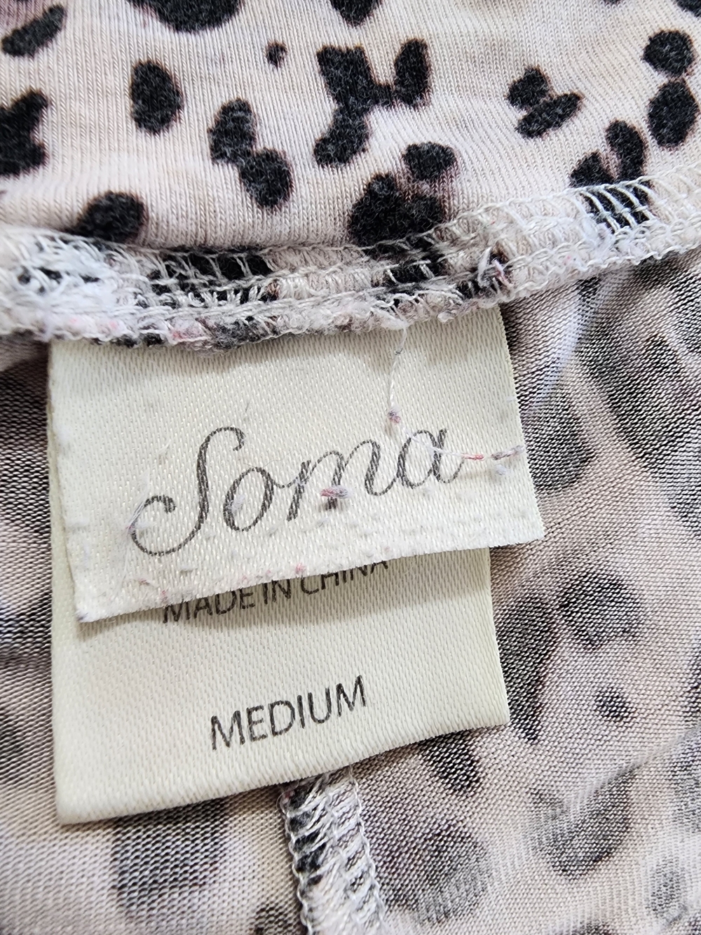 Soma Leopard Print Lounge Pajama Pants Medium Soft Stretch - Picture 8 of 10